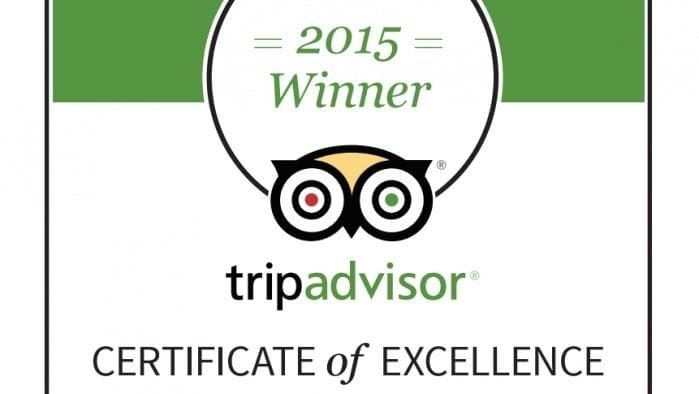 CERTIFICAT D'EXCELLENCE Tripadvisor 2015