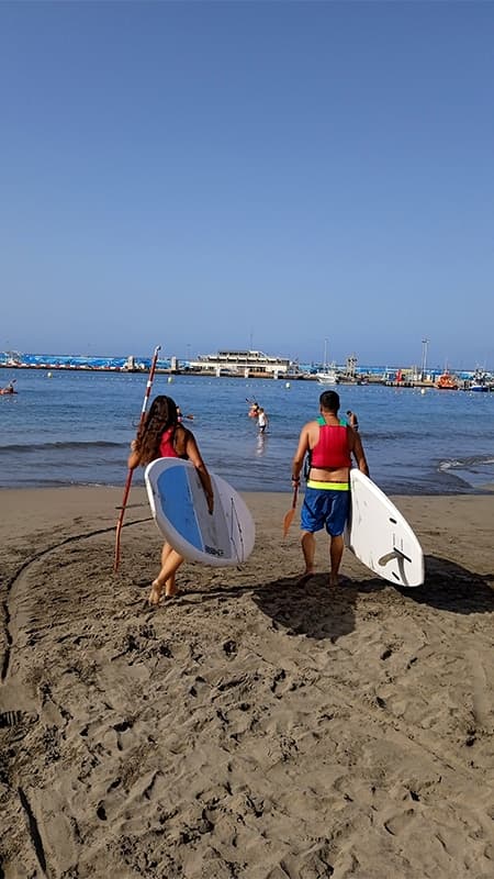 Tenerife : Cours de SUP dans la baie de Los Cristianos