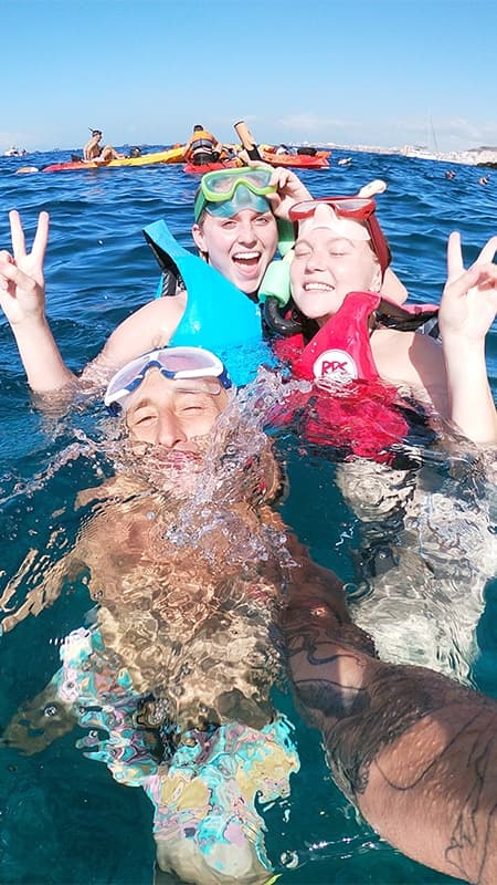 Tenerife: Excursion en kayak ouvert et snorkeling de 2 heures et 30min