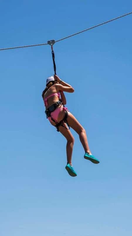 Réservoir d'Aguijón : Double descente en tyrolienne de 35 m de long et 15 m de haut à Badajoz