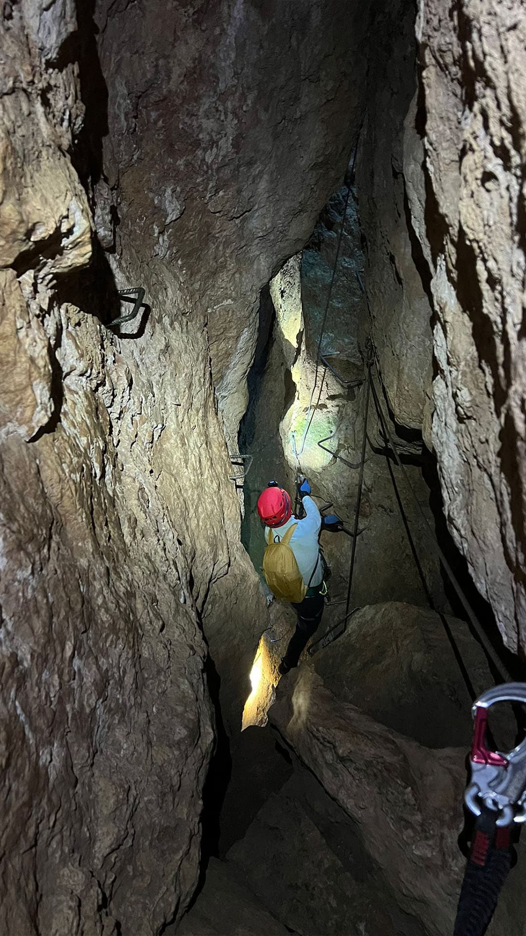 Speleo — Via ferrata de Venes de Rojalons: K3-K4 level in the Prades Mountains