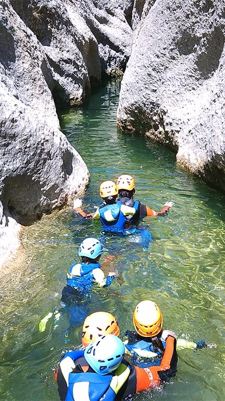 Water trekking in the Canyon Planas of 3h in Teruel, Lower Aragon