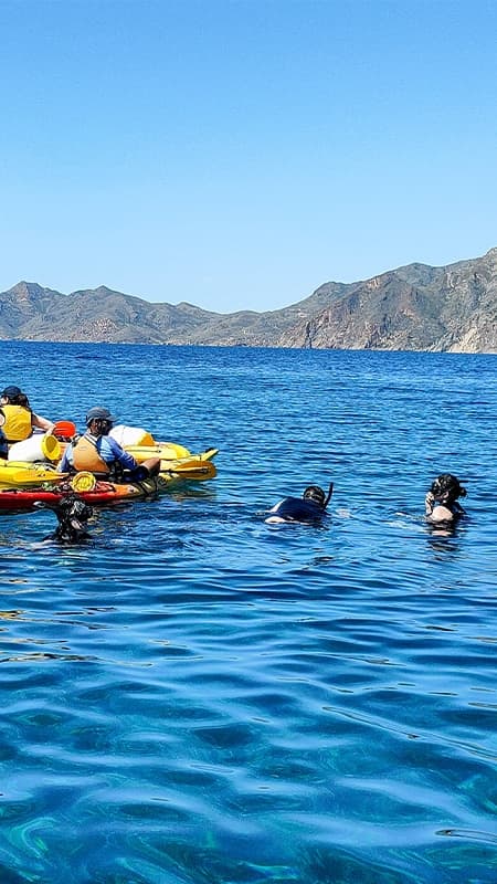 Sierra De La Muela, Cabo Tiñoso and Roldán: Kayak guided tour and snorkel in the Marine Reserve of Los Colomos Island