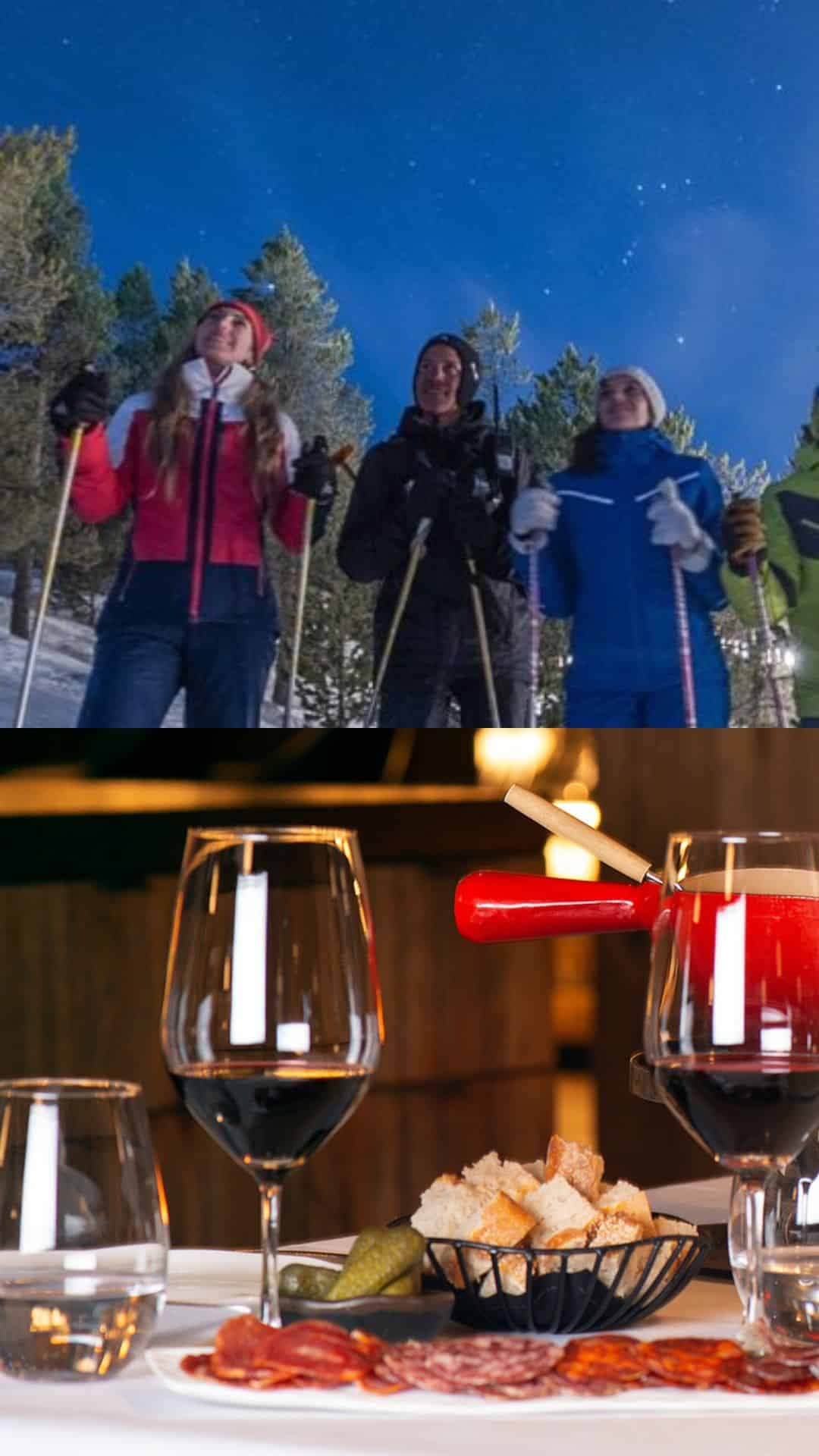 Andorra: PACK Excursión nocturna 2h con raquetas de nieve + cena - Grau Roig