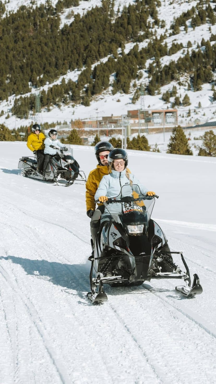 Andorra: 15-minute double snowmobile ride in Grau Roig