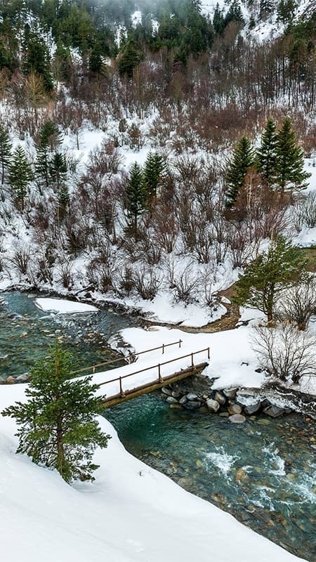 Randonnée avec raquettes entre neige et nature dans le Parc Naturel d'Haute Pyrénées