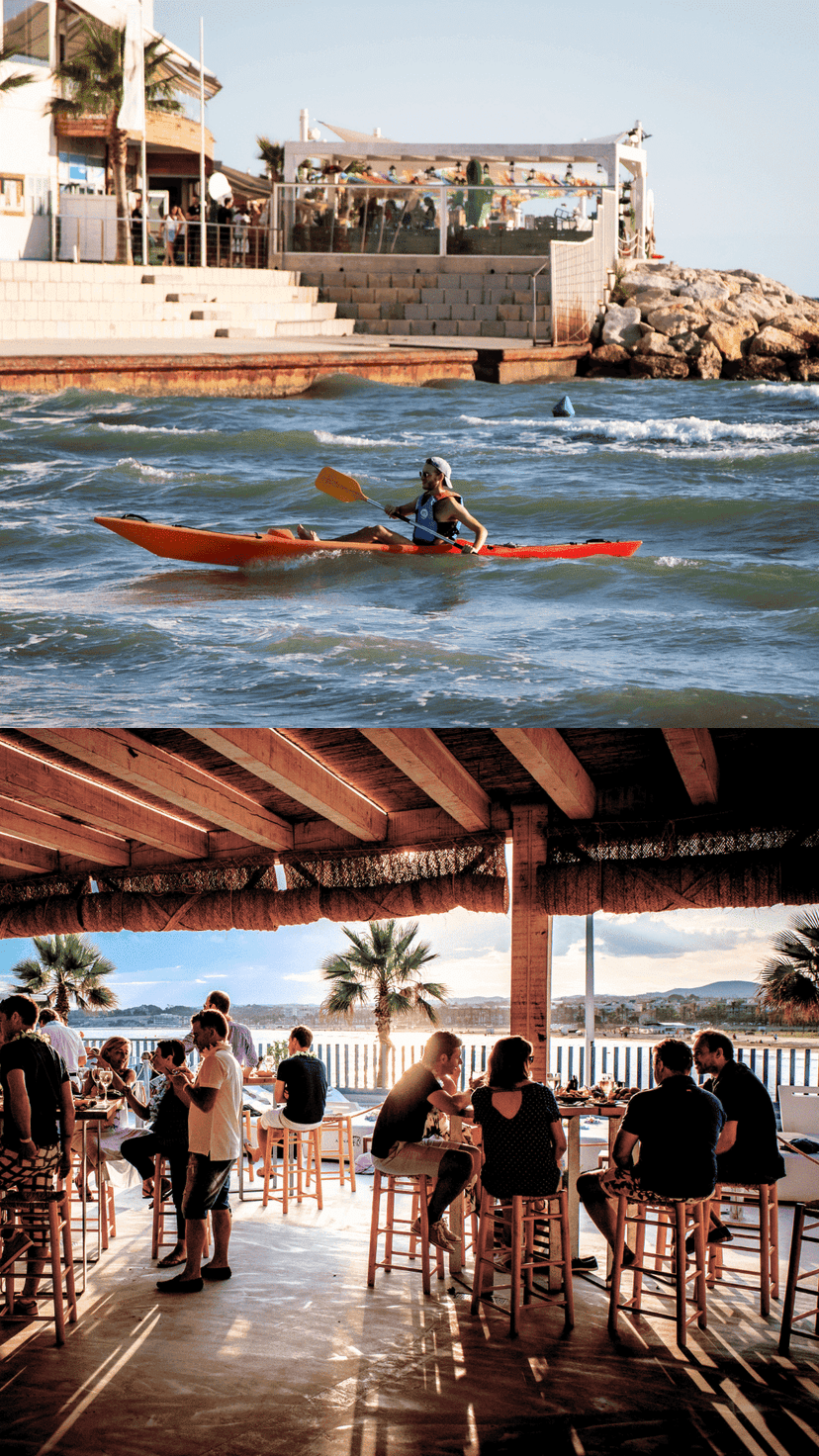 Beach Day Gold Vilanova — Kayak guidé 2h + SUP libre 2h + Menu Gold