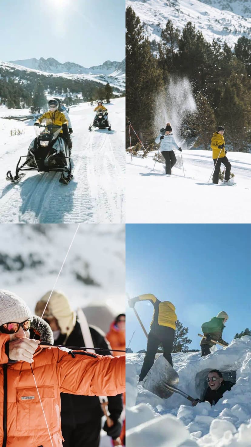 Andorra: MULTI-ADVENTURE DAY – 5 snow activities with snowmobiles