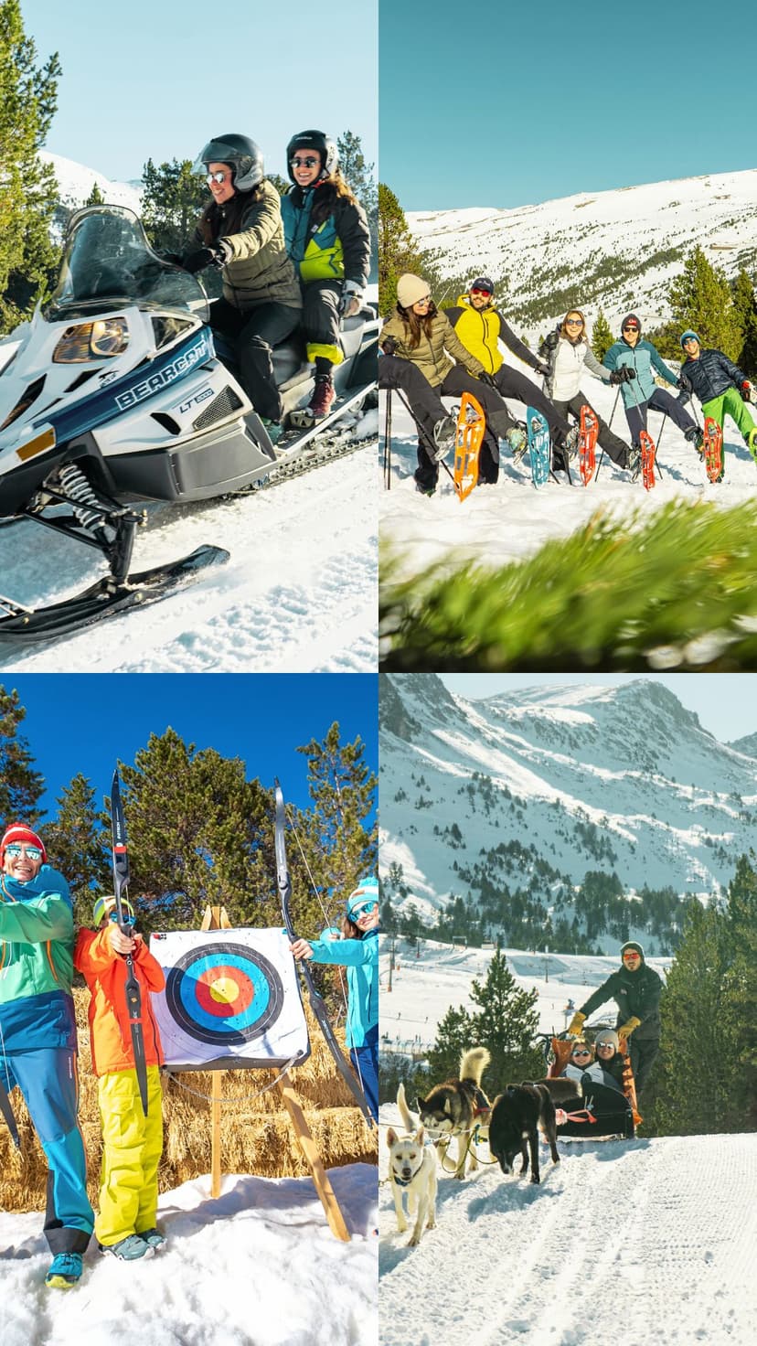 Andorre : JOURNÉE MULTI-AVENTURE – 6 activités neige avec motoneige et mushing